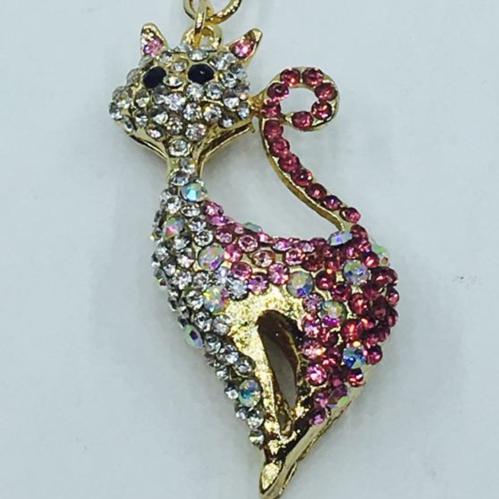 CLASSY KEYCHAIN- CUTE CAT. NEW!